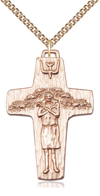 14kt Gold Filled Papal Crucifix Medal Catholic Jewelry