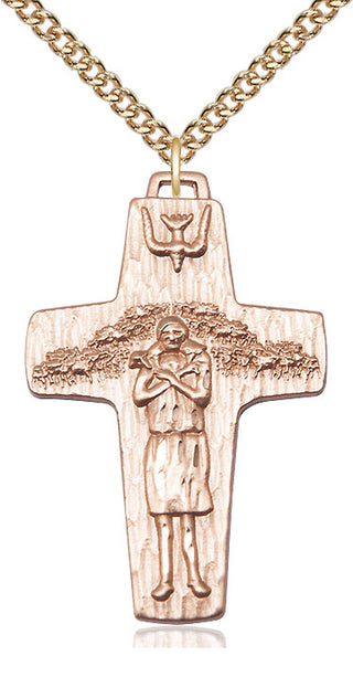 14kt Gold Filled Papal Crucifix Medal Catholic Jewelry