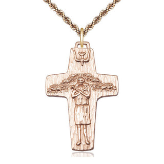 14kt Gold Filled Papal Crucifix Medal Catholic Jewelry