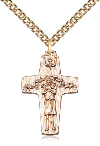 14kt Gold Papal Crucifix Medal