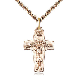 14kt Gold Papal Crucifix Medal