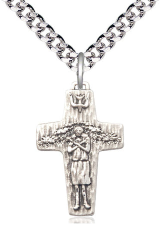 Pewter Papal Crucifix Medal Religious Jewelry