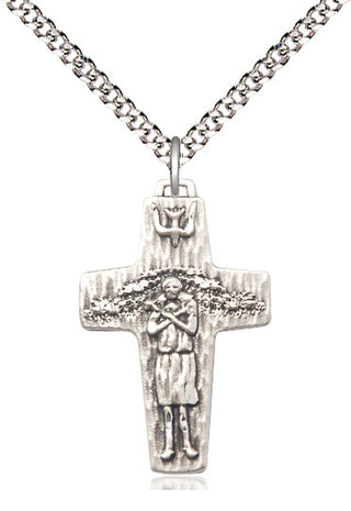 Pewter Papal Crucifix Medal Religious Jewelry