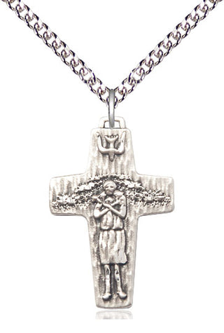 Sterling Silver Papal Crucifix Medal Religious Jewelry