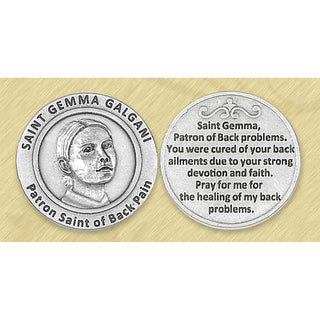 25-Pack - Healing Saints Tokens - Saint Gemma Galgani- patron saint of Back Pain