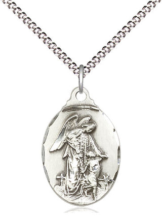 Sterling Silver Guardian Angel Medal Religious Jewelry