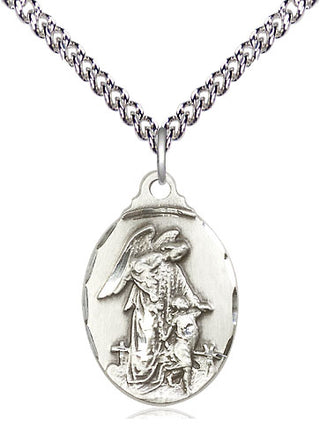 Sterling Silver Guardian Angel Medal Religious Jewelry
