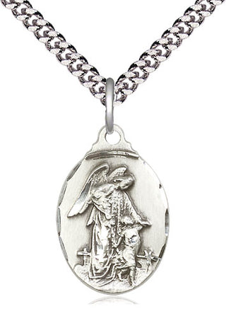 Sterling Silver Guardian Angel Medal Religious Jewelry
