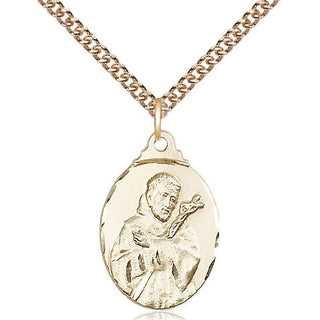14kt Gold Filled Saint Francis Medal Religious Jewelry