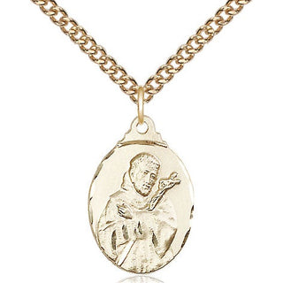 14kt Gold Filled Saint Francis Medal Religious Jewelry
