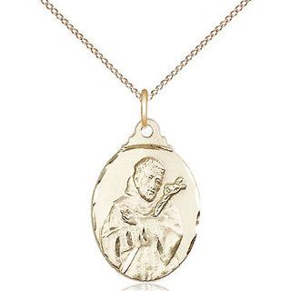 14kt Gold Saint Francis Medal