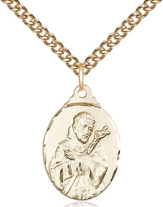 14kt Gold Saint Francis Medal