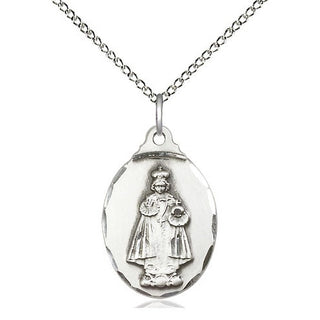 Sterling Silver Infant of Prague Medal Religious Jewelry