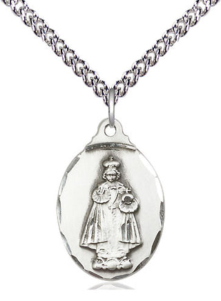 Sterling Silver Infant of Prague Medal Religious Jewelry