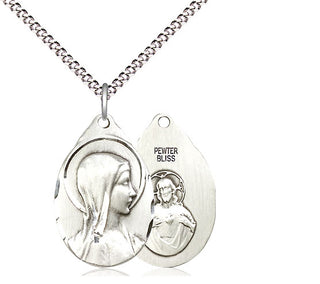Pewter Sorrowful Mother Medal Religious Jewelry