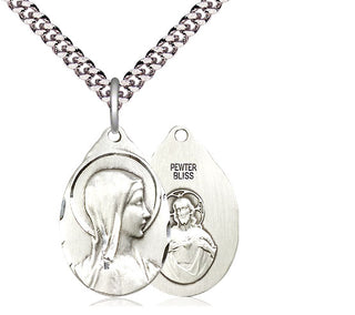 Pewter Sorrowful Mother Medal Religious Jewelry