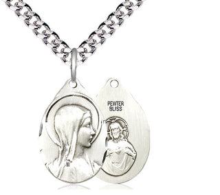 Pewter Sorrowful Mother Medal Religious Jewelry