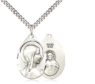 Pewter Sorrowful Mother Medal Religious Jewelry