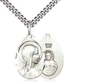 Pewter Sorrowful Mother Medal Religious Jewelry
