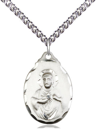Sterling Silver Scapular Medal Religious Jewelry