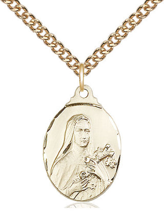 14kt Gold Filled Saint Theresa Medal Religious Jewelry