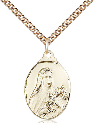 14kt Gold Saint Theresa Medal