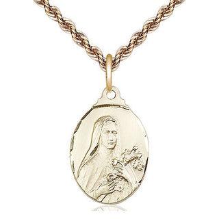 14kt Gold Saint Theresa Medal