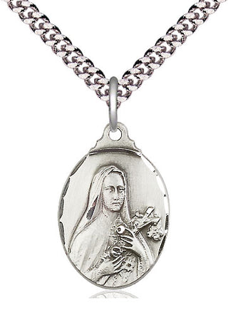 Pewter Saint Theresa Medal Religious Jewelry
