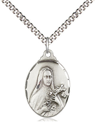 Sterling Silver Saint Theresa Medal Religious Jewelry