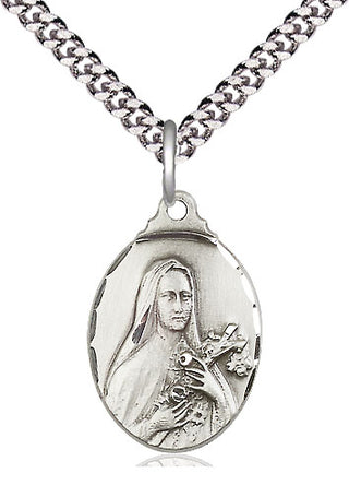 Sterling Silver Saint Theresa Medal Religious Jewelry