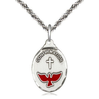 Sterling Silver Confirmation Medal Religious Jewelry