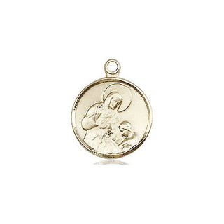 14kt Gold Filled Saint Ann Medal Engraved Catholic Saint Jewelry
