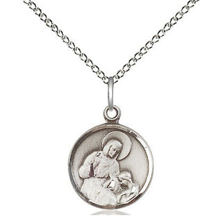 Sterling Silver Saint Ann Medal Religious and Catholic Jewelry Engraved Catholic Saint Jewelry