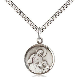 Sterling Silver Saint Ann Medal Religious and Catholic Jewelry Engraved Catholic Saint Jewelry
