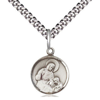 Sterling Silver Saint Ann Medal Religious and Catholic Jewelry Engraved Catholic Saint Jewelry