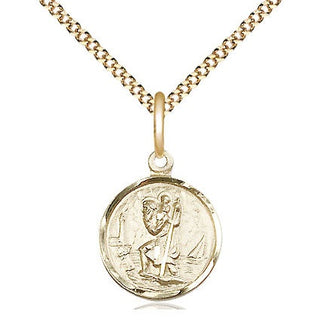 14kt Gold Filled Saint Christopher Medal Religious and Catholic Jewelry Engraved Catholic Saint Jewelry