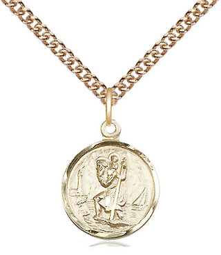 14kt Gold Filled Saint Christopher Medal Religious and Catholic Jewelry Engraved Catholic Saint Jewelry