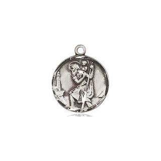 Pewter Saint Christopher Medal Engraved Catholic Saint Jewelry