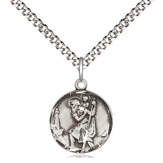 Pewter Saint Christopher Medal Religious and Catholic Jewelry Engraved Catholic Saint Jewelry