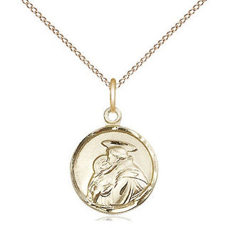 14kt Gold Filled Saint Anthony Medal Religious and Catholic Jewelry Engraved Catholic Saint Jewelry