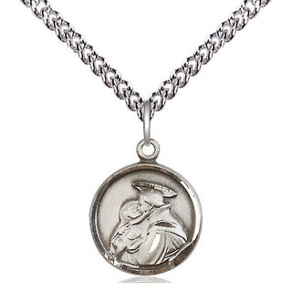 Sterling Silver Saint Anthony Medal Religious and Catholic Jewelry Engraved Catholic Saint Jewelry