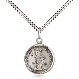 Pewter Guardian Angel Medal Religious and Catholic Jewelry Engraved Catholic Saint Jewelry