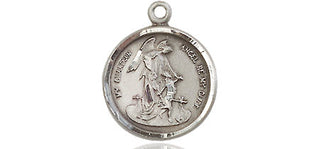 Sterling Silver Guardian Angel Medal Engraved Catholic Saint Jewelry
