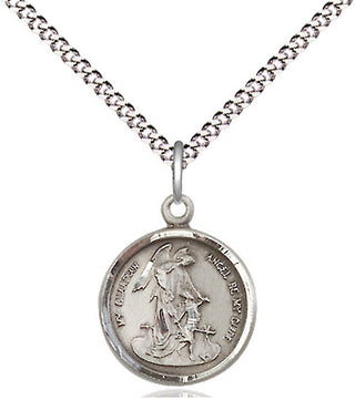Sterling Silver Guardian Angel Medal Religious and Catholic Jewelry Engraved Catholic Saint Jewelry