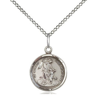 Sterling Silver Guardian Angel Medal Religious and Catholic Jewelry Engraved Catholic Saint Jewelry