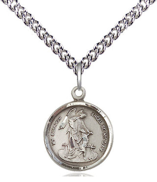 Sterling Silver Guardian Angel Medal Religious and Catholic Jewelry Engraved Catholic Saint Jewelry