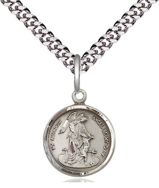 Sterling Silver Guardian Angel Medal Religious and Catholic Jewelry Engraved Catholic Saint Jewelry