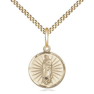 14kt Gold Filled Our Lady of Guadalupe Medal Religious and Catholic Jewelry Engraved Catholic Saint Jewelry