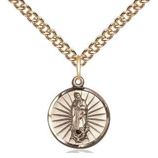 14kt Gold Our Lady of Guadalupe Medal Engraved Catholic Saint Jewelry