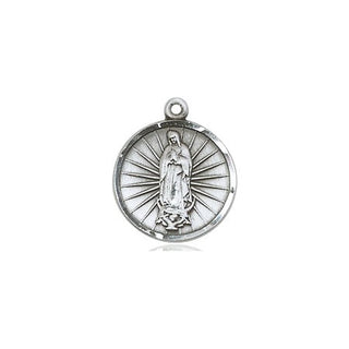 Sterling Silver Our Lady of Guadalupe Medal Engraved Catholic Saint Jewelry